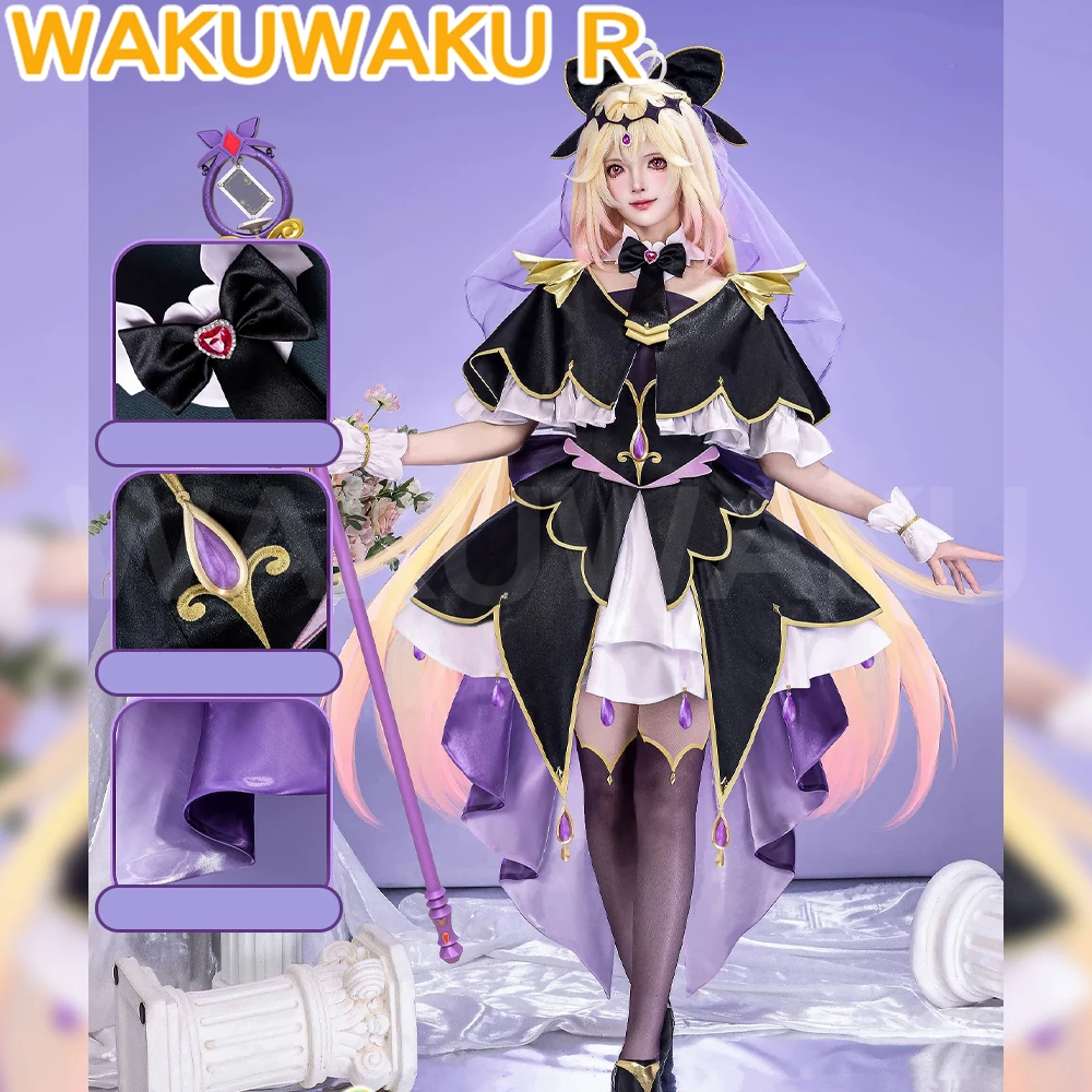 

Moria Ruruka Cosplay Costume Anime Star Detective Precure Cosplay WakuWaku-R Women Cute Dress Cure Arcana·Shadow Cosplay