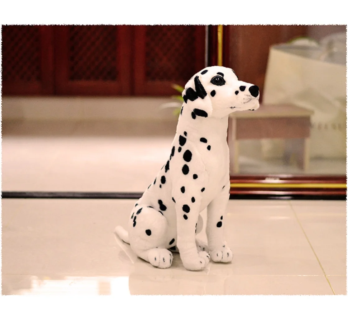 Small Cute Plush Dog Toy Simulation Spots Design Sitting Doll 28cm Soft Cuddly Gift for Kids And Dog Lovers