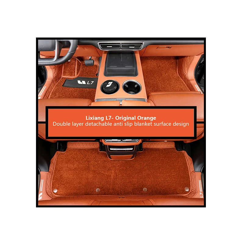 

Кожаные автомобильные коврики для Lixiang L9 Li 2024, коврик для защиты автомобильных аксессуаров, коврики для ног, стильный коврик
