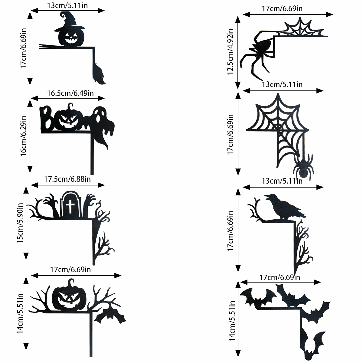Halloween Door Corner Sign Pumpkin Bat Spider Web Black Wooden Hanging Ornament for Halloween Party Home Door Frame Decorations