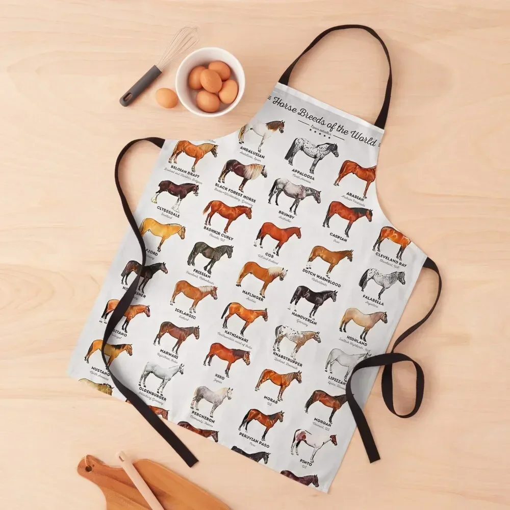 

Horse Breeds Of The World Apron useful gadgets for home Sexy For Home Accessories Kitchen on the wall Apron