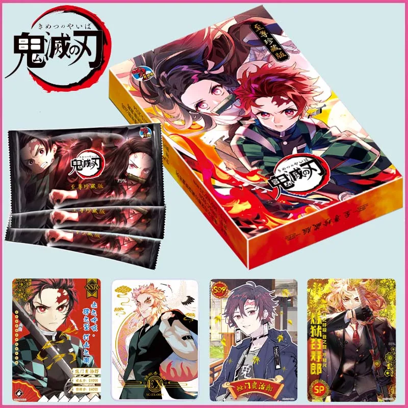 

Japanese Anime Demon Slayer Card Box TCG Game Cards Kimetsu No Yaiba Table Playing Toys For Family Children Christma Gifts