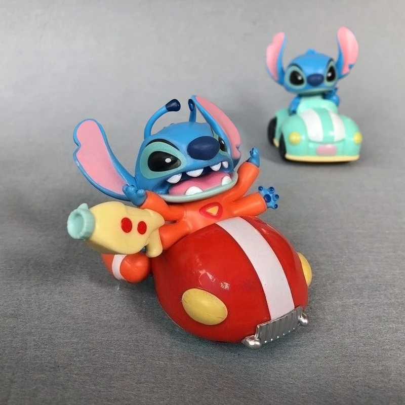 

6pcs Lilo&Stitch Ride Doll Decoration Cartoon Anime Motorcycle Stitch Figure Kawaii Desktop Decoration Children's Toys Gift