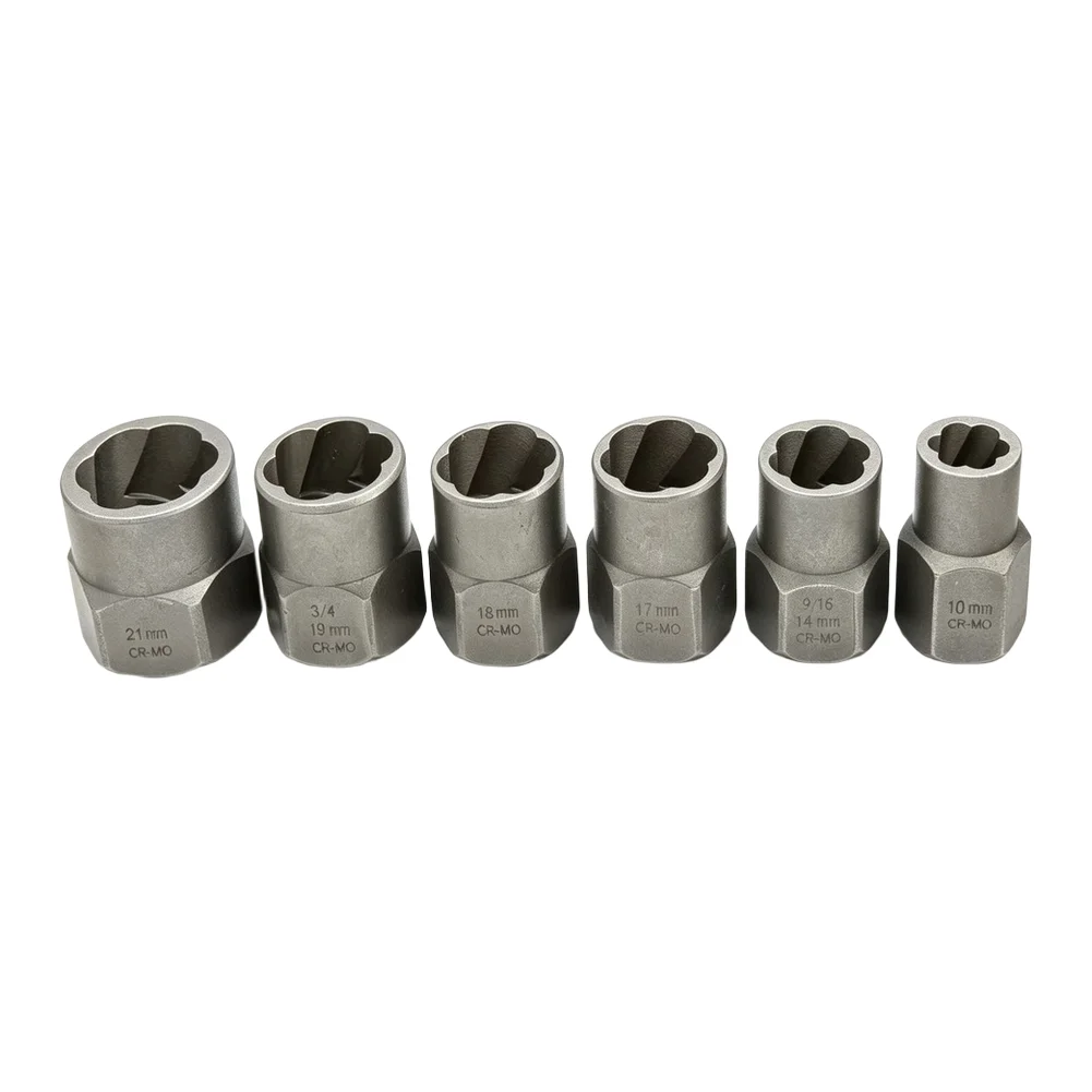 15 PC High Carbon Steel Reverse Thread Nut Extractor Kit for Damaged Fastener Recovery in Workshop and Field Applications