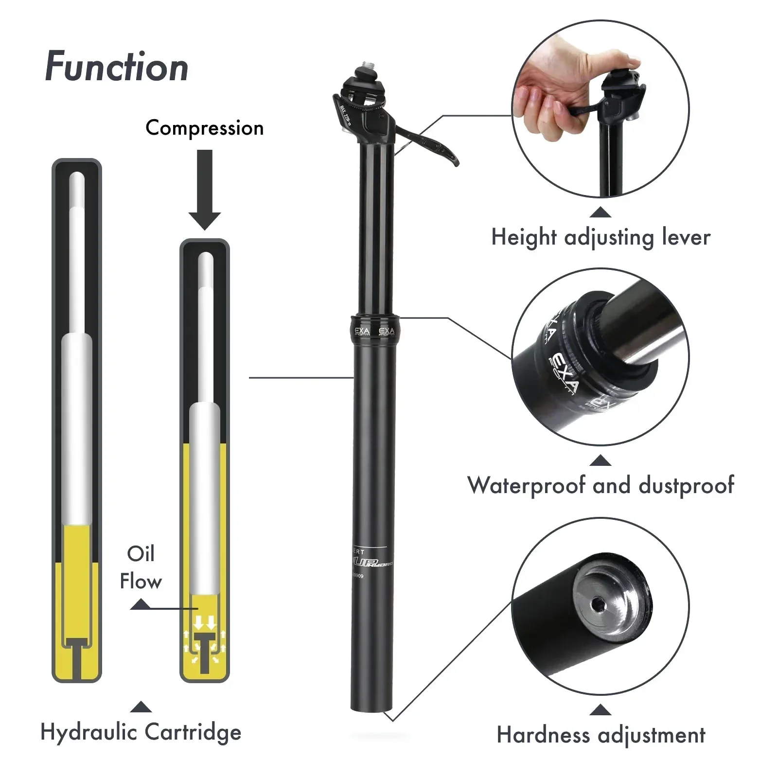 Mtb Dropper Seatpost Manually Adjustable Height 27.2/30.9/31.6mm Hydraulic Telescopic Leve Control Cantilever for Mountain Bike