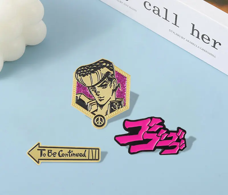 Custom Bizarre Adventure Brooches Lapel Badges Cartoon Japanese Anime Jewelry Gift for Fans Friends JoJo Enamel Pins