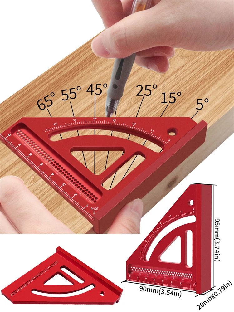 Multi Angle Measuring Ruler Woodworking Square Protractor - 3D Multi Angle Layout Measuring Tools