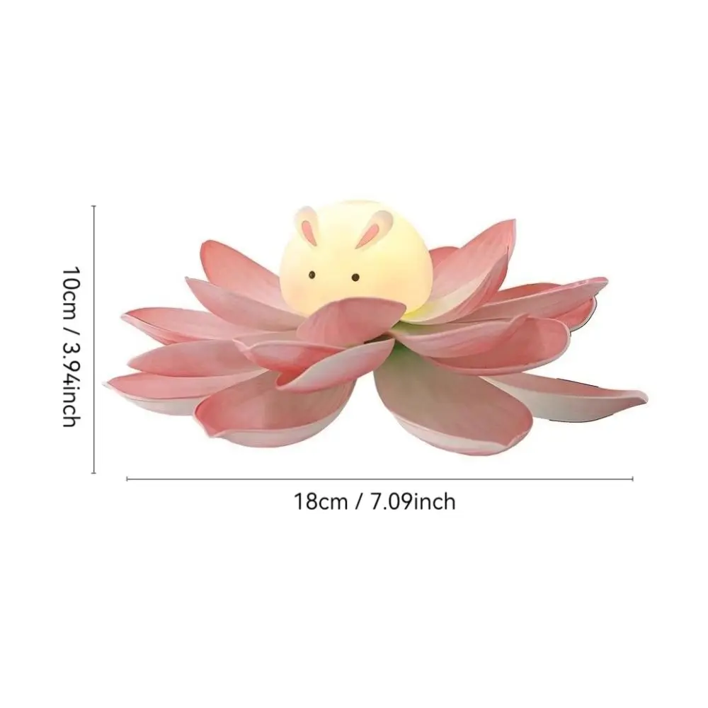 مصباح أرنب لوتس متوهج محمول باليد ، فانوس مهرجان ديي ، مصباح صغير مصنوع يدويًا ، ديكور العطلة ، هدايا الأطفال ، منتصف الخريف