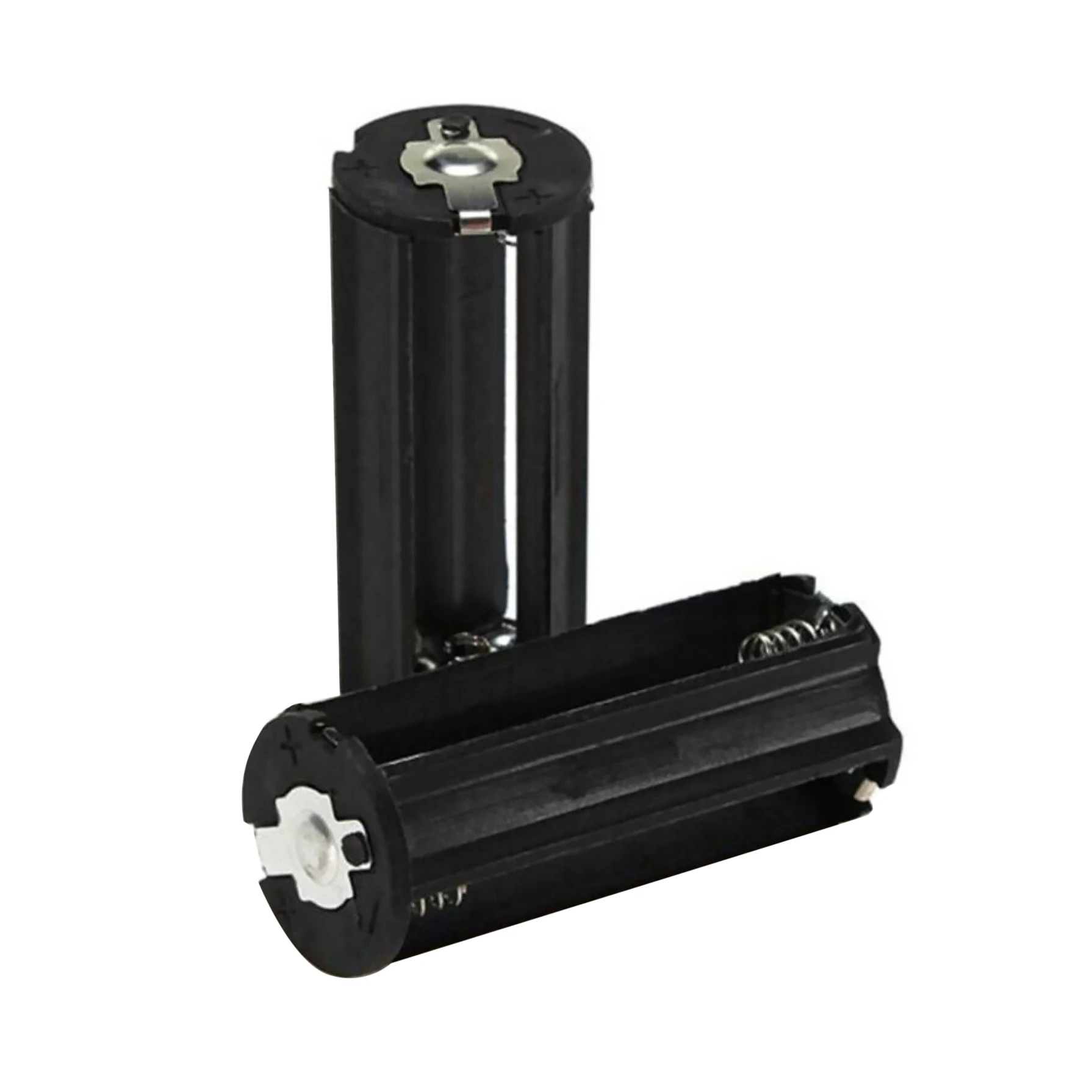 2Pcs/Set 3-AAA Battery Holder Black Plastic Box Cylindrical Case For Flashlight Round Circular Torch Accessories 54mm*21.5mm New