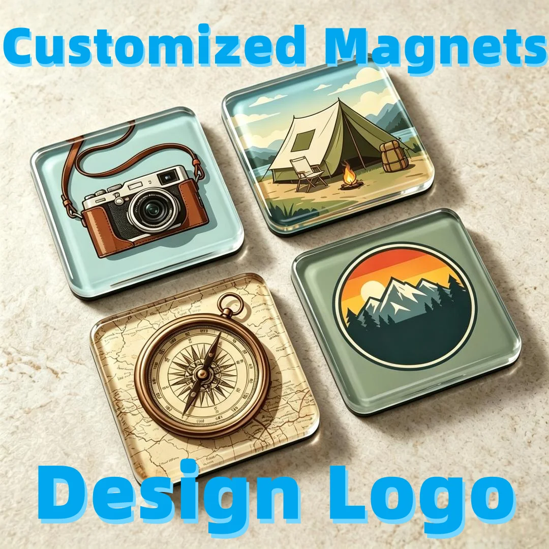 Custom Acrylic Fridge Magnet Strong Magnetic Sticker Personalized Fridge Magnets Design Logo Image for Tourist Souvenir Gift