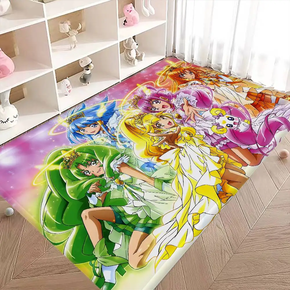 Smile Precure Anime Bathroom Mat Kids Room Bedroom Decoration Balcony Anti-Slip Doormat Living Room Bedside Area Rugs