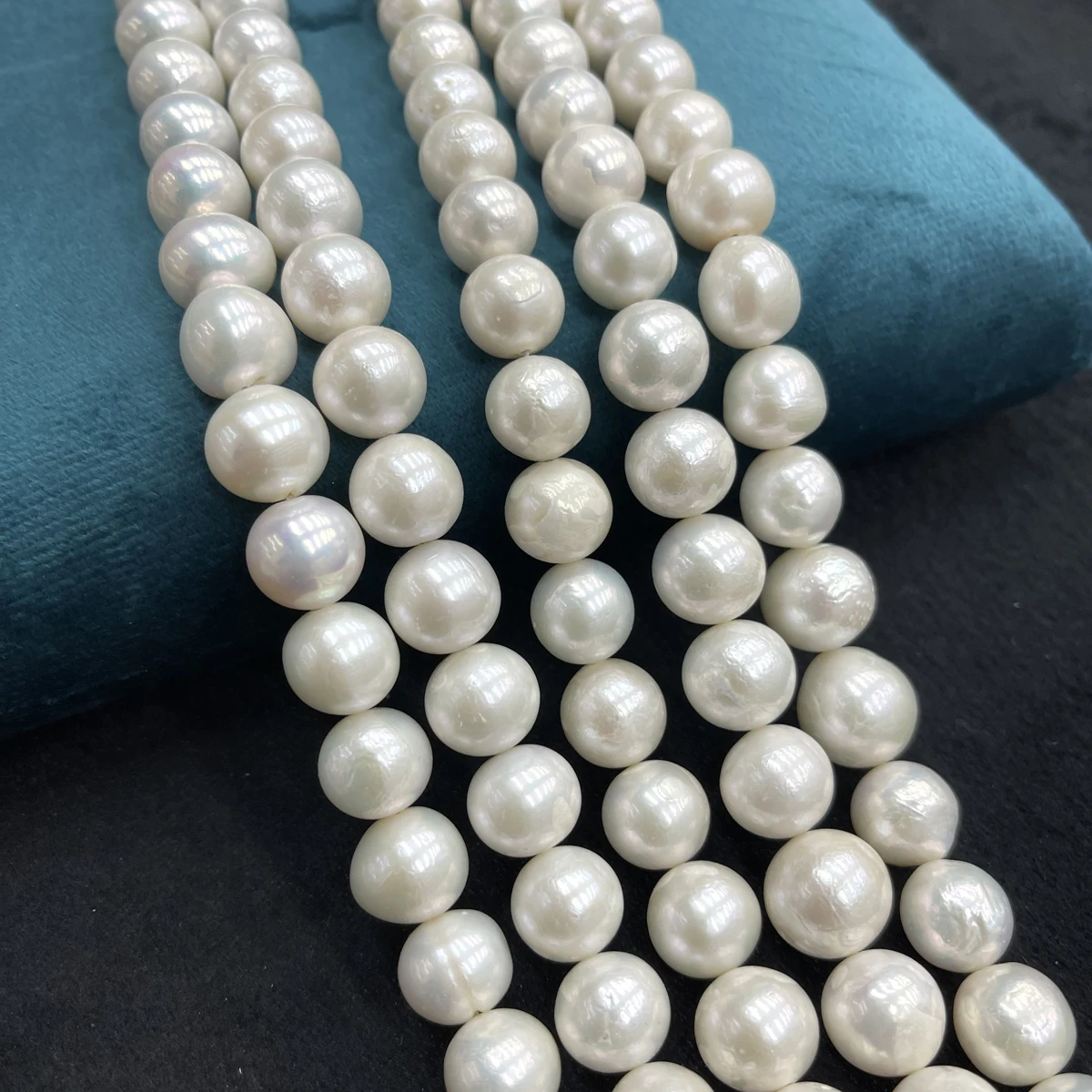10-11-12-14mm Natural Freshwater Large White Edison Pearl Round Bead Jewelry Make DIY Necklace Earring Bracelet Accessory Women - view 4