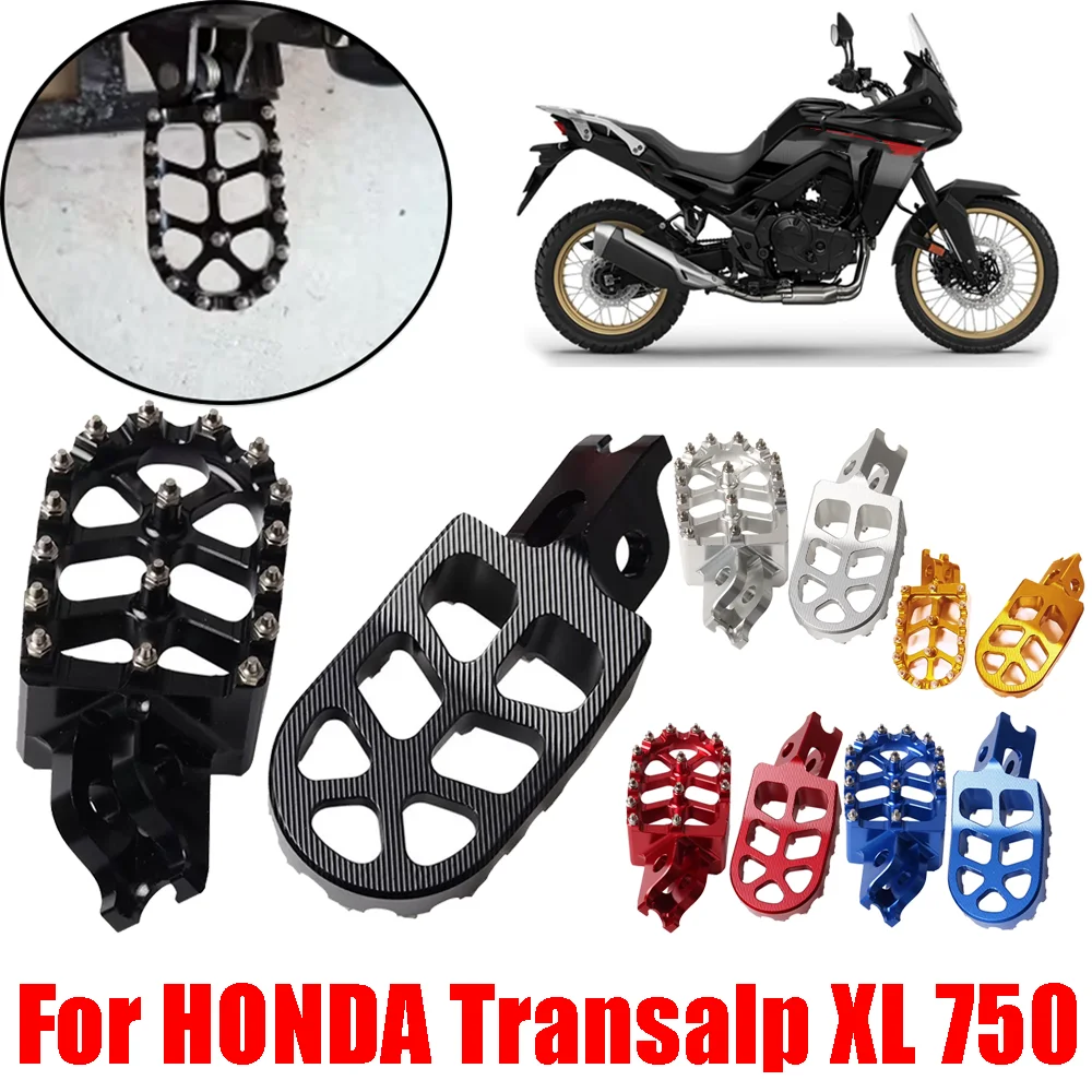 Image of Für HONDA Transalp XL 750 XL750 2023 - 2025 2026 Motorradzubehör Rutschfeste Verbreiterte Fußrasten Fußstützen Pedale