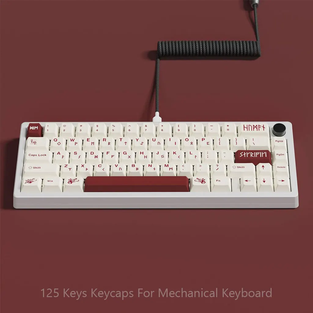 Imagem -02 - Teclas Personalidade Sangue Vermelho Tema Keycaps Cereja Altura Pbt Sublimação Térmica Faça Você Mesmo para 61 87 98 104 Teclas Teclado Mecânico 125