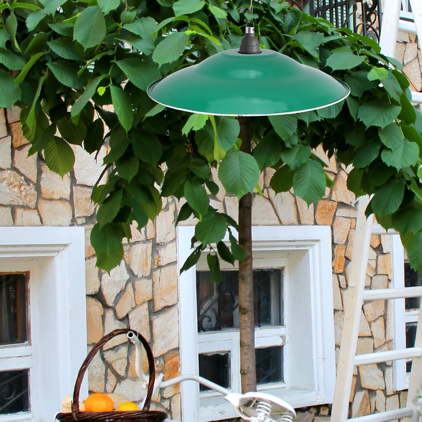 

Large Vintage Outdoor Lamp Shade Replacement Enamel Cover Wall Protective Industrial Decorative Light Shade For Factory Garden