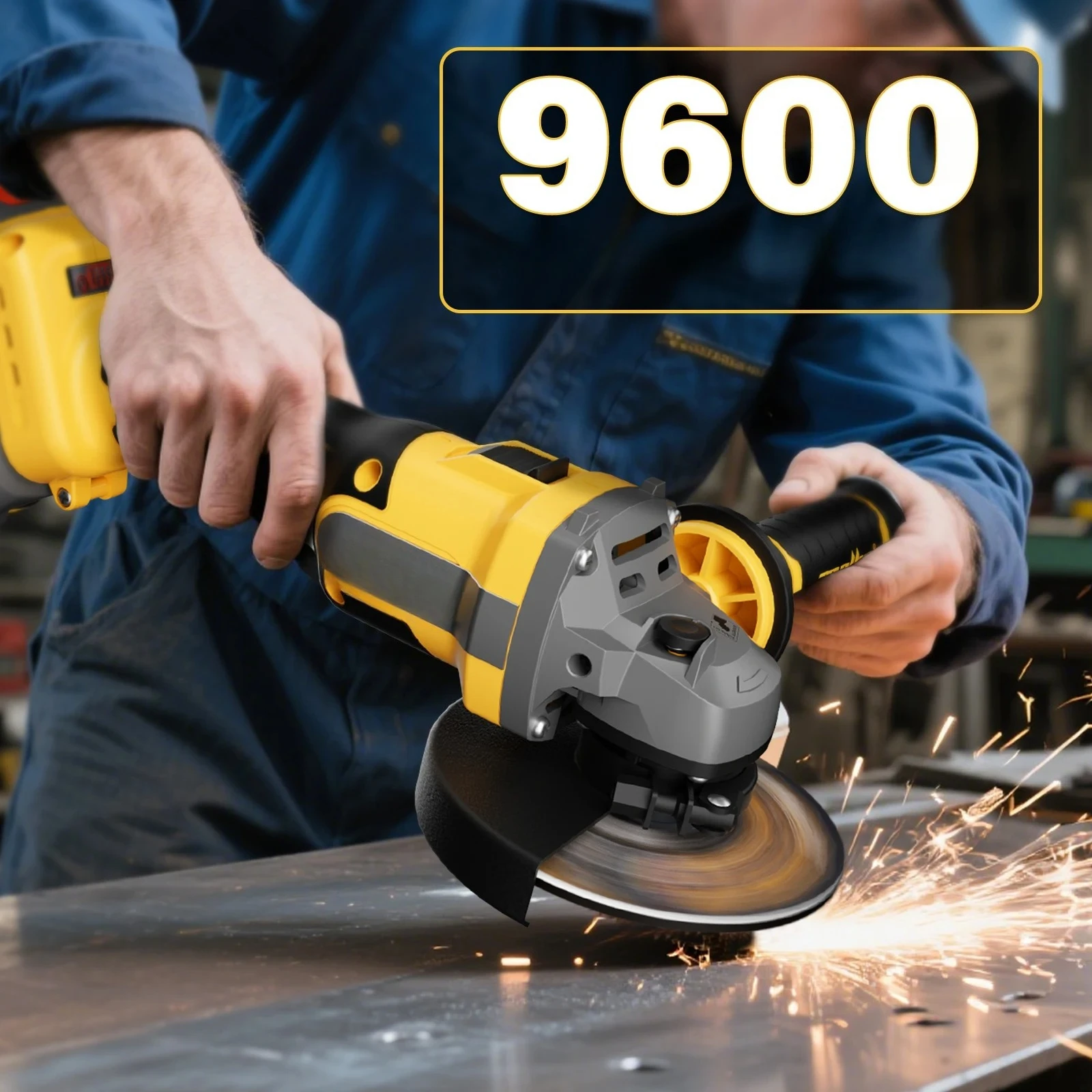 Electric Angle Grinder Compatible with  18V 20V MAX Battery DIY Woodworking Power Tool 125mm 9600RPM Cordless Brushless