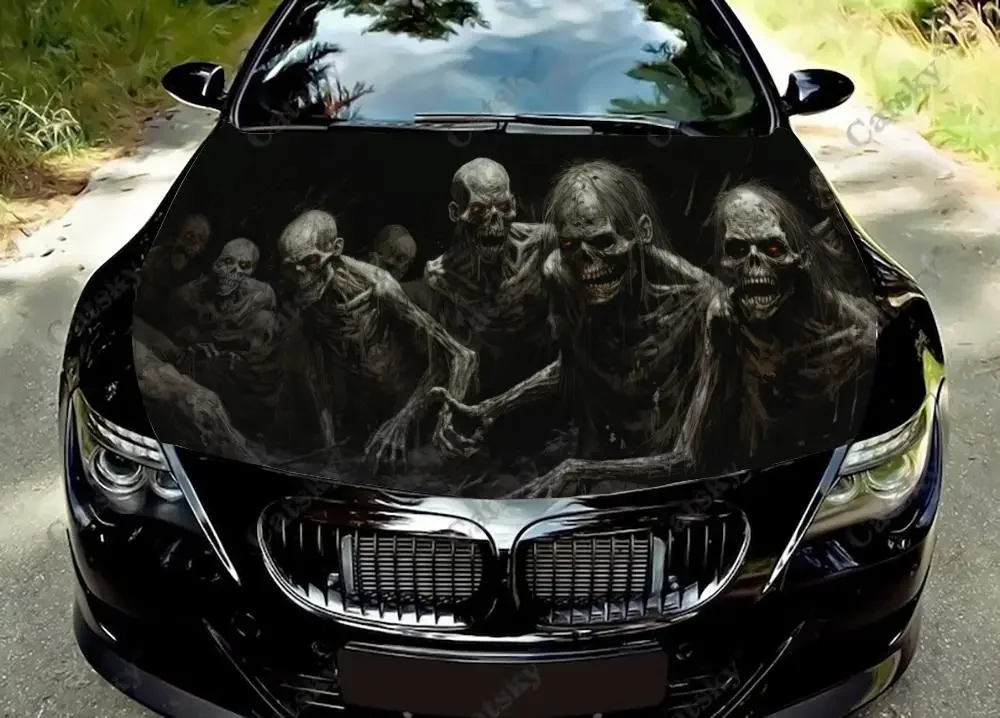 Creepy Looking People Car Hood Vinyl Stickers Wrap Vinyl Film Engine Cover Decals Sticker Universal Car Hood Protective Film