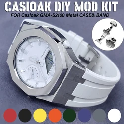 Luxury Casioak GMAS2100 Mod Kit Gen4 Stainless Steel Strap Case Modified Watch Case Bezel For G-Shock GMA-S2100 Replacement