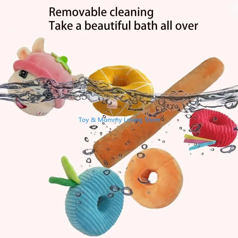 Y1QF 10, đồ chơi cắm mềm máng xối động vật đầy màu sắc cho động vật xếp chồng đồ chơi ròng rầm tương tác với giòn giấy