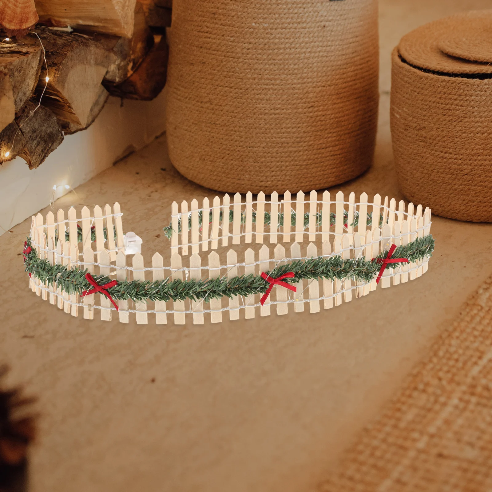 

Рождественский мини-забор, игрушка с подсветкой для девочек, украшение на день рождения, маленькая садовая ферма, модель украшений