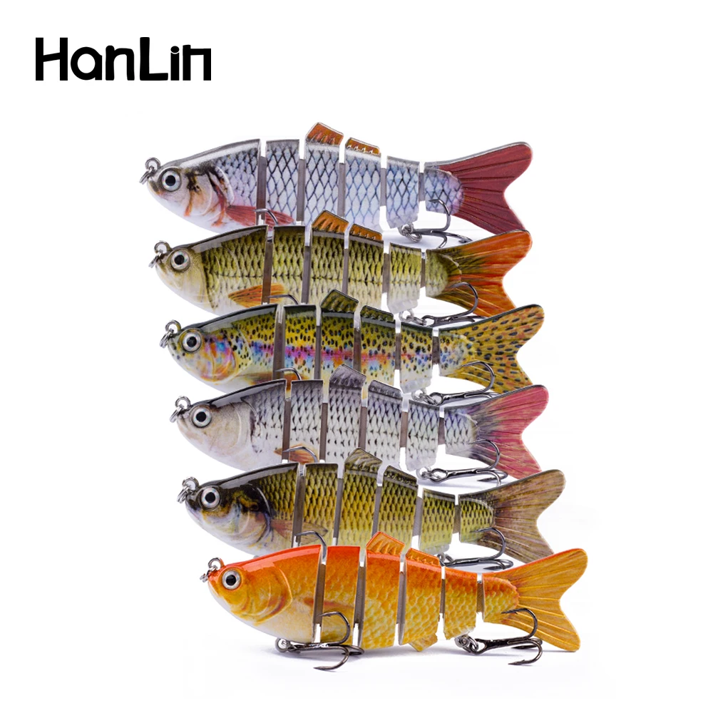 

Hanlin 10cm 17g Multi Jointed 6 Segments Hard Plastic Artificial Fishing Lures Crankbait Sinking Wobblers Pike/Bass Tackle