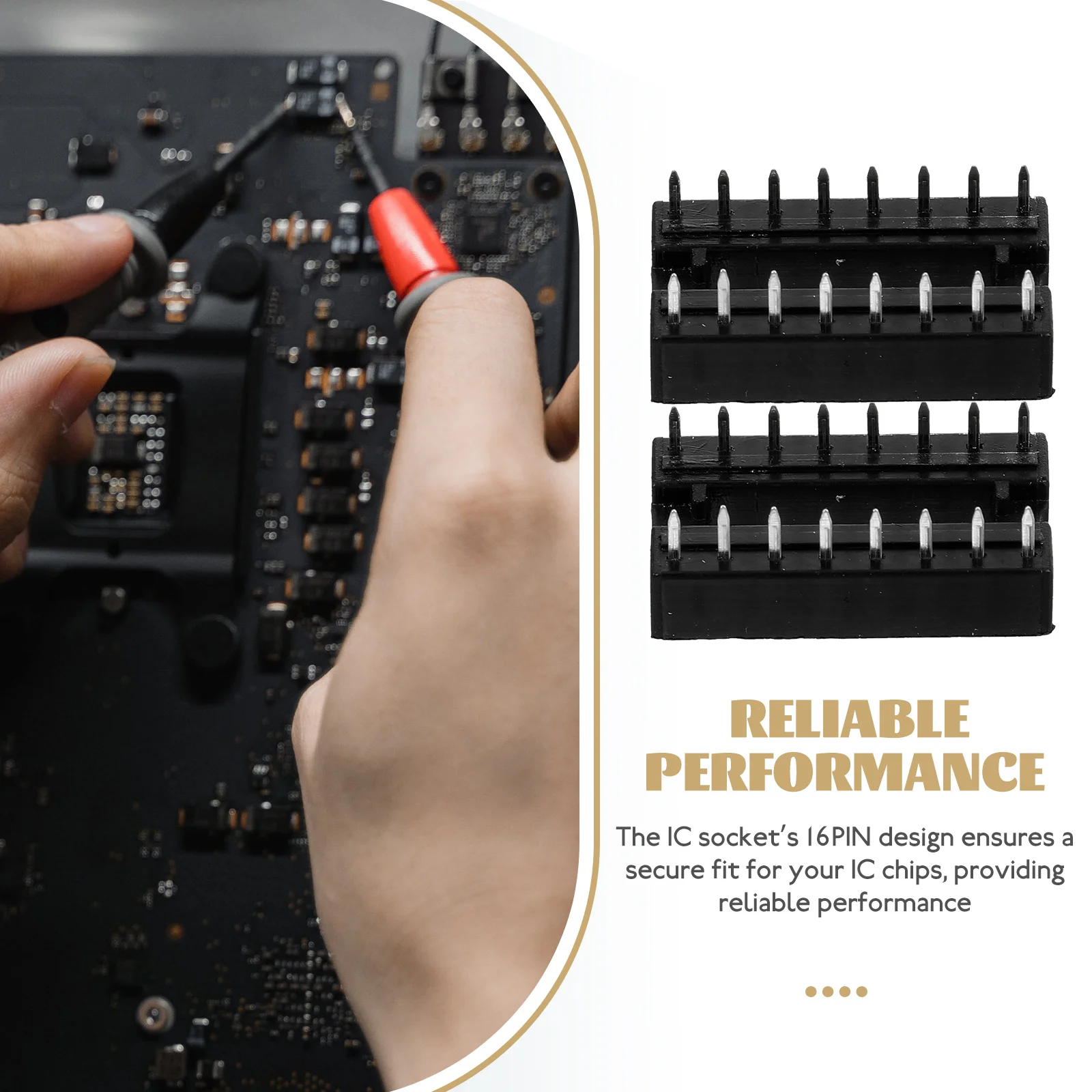 

30Pcs 16pin Dual Row Ic Chip Socket Replacement Connector for Soldering Pcb Breadboard Integrated Circuit Adapter