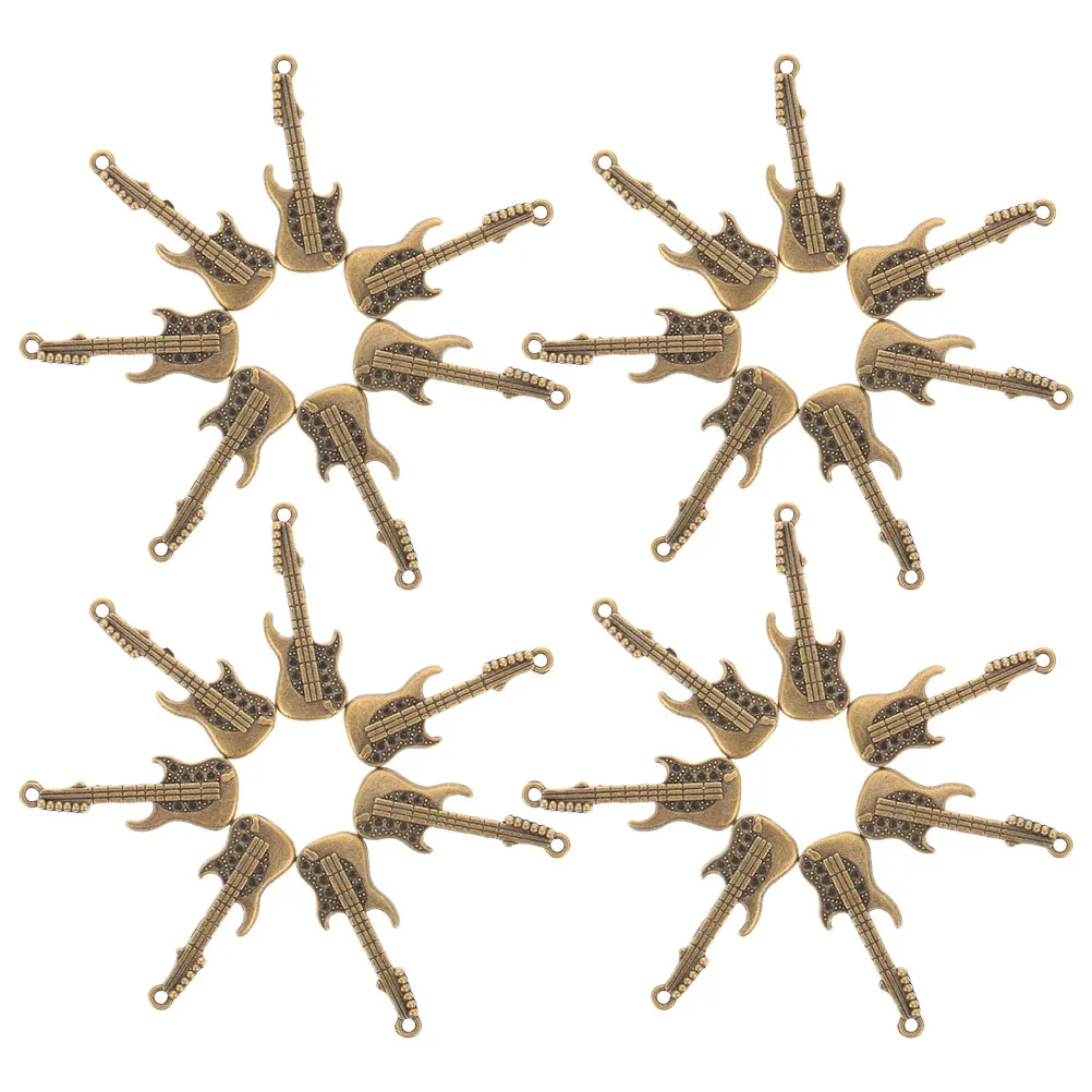 

100pcs Guitar Pendant Phone Case Accessories Mini Guitar Charms DIY Craft Decor Stickers Retro Aesthetic Instrument for Mobile