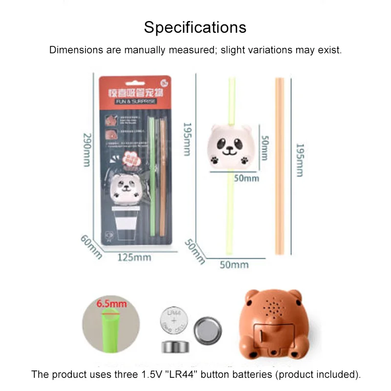 Dierengeluidsrietjes, pratende rietjes, interactief geluidsdrinkspeelgoed voor kinderen