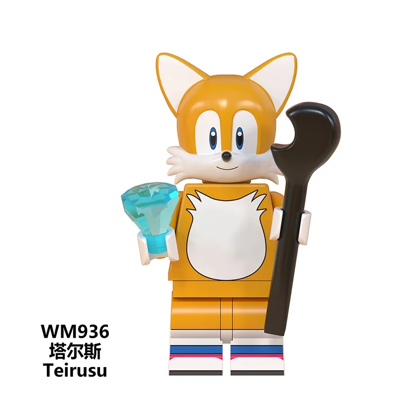 NEW 8PCS Hedgehog Puzzle Cartoon Toys Sonic Building Block Assembly Model Toy for Girls and Boys Children's Christmas Gift