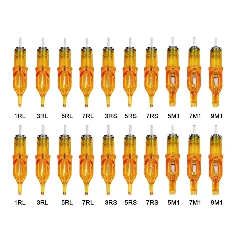 トンボタトゥーカートリッジ針,1, 3, 5, 7, 9, 11, 13, 14, 15, rl, rm, rs, m1,タトゥーマシン,ペンアクセサリー,20個