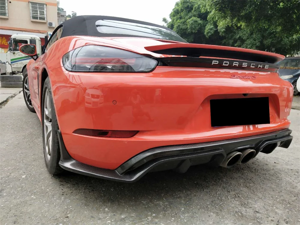 

High Quality Carbon Fiber CM Style Front Lip Side Skirt Rear Diffuser Spoiler Side Trim for Porsche Cayman 718 Body Kit
