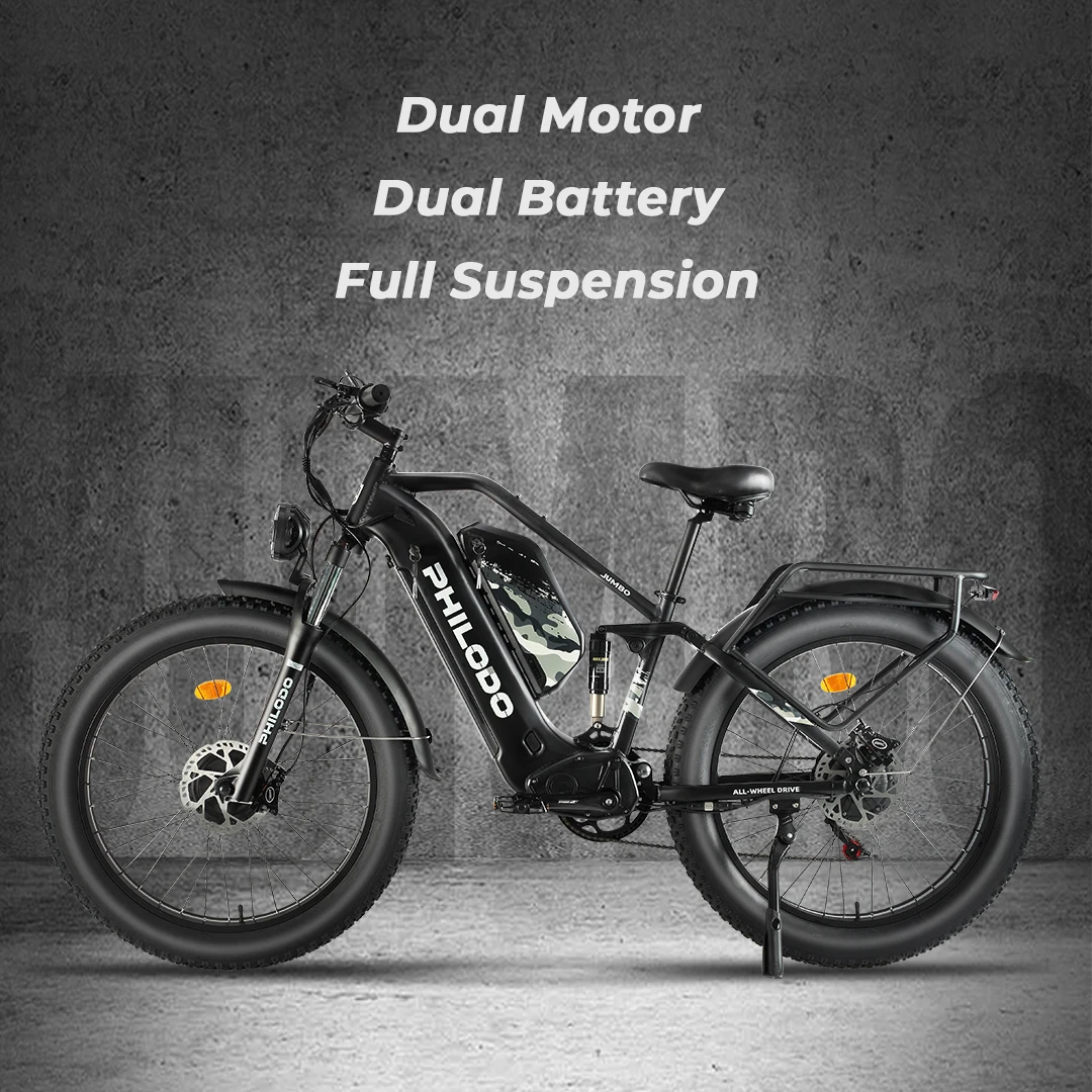 E-Bike JUMBO 2000W Doppelmotoren 48V46AH Doppelbatterien Hydraulische Bremsen 26-Zoll-Fat-Reifen Erwachsenen-Allterrain-Elektrofahrrad – Detail 5