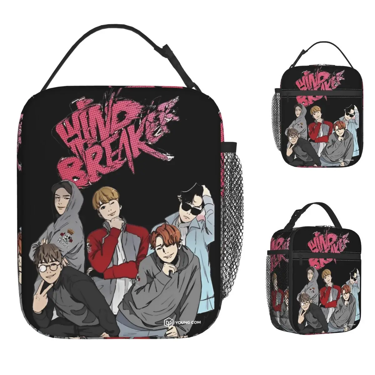 

Wind Breaker Lunch Bag Leisure Lunch Box For Women School Portable Cooler Bag Oxford Graphic Design Thermal Tote Handbags