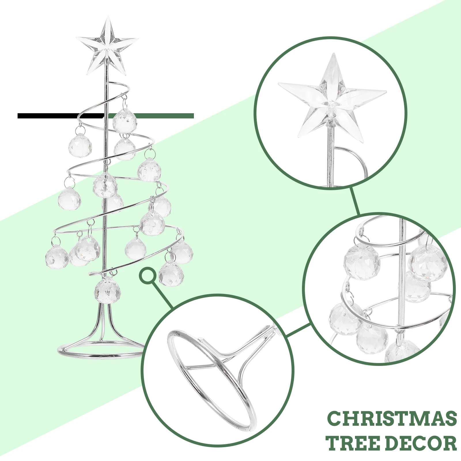 

Christmas Tree Decorations Small Silver Desktop Tabletop Home Xmas Iron Tree Adornment Quality Festive Flavor