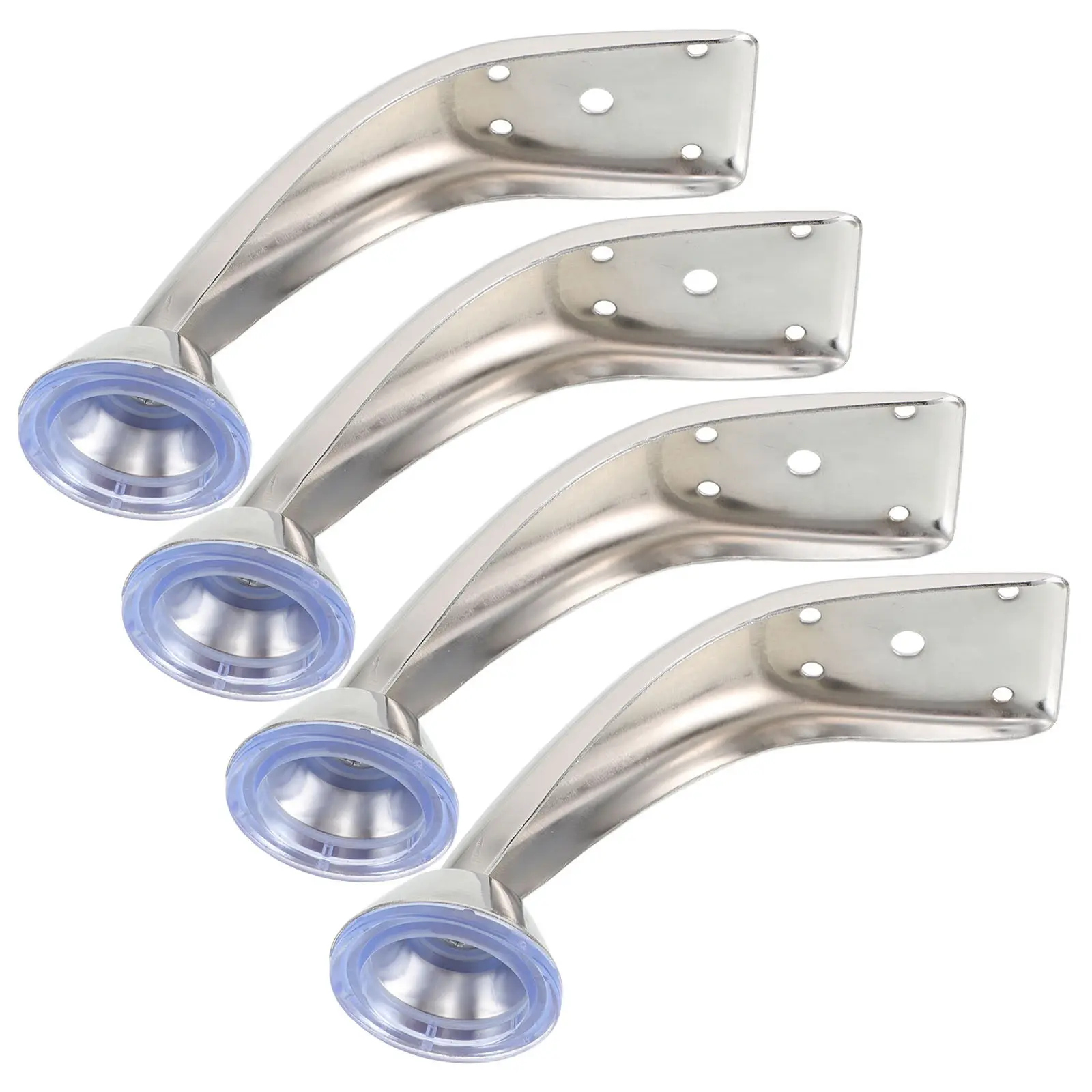 4Pcs Nail Arm Rest Stand Legs Iron Curved Mounting Brackets Manicure Arm Pillow Pedicure Footrest Salon Table Hardware Nail Hand