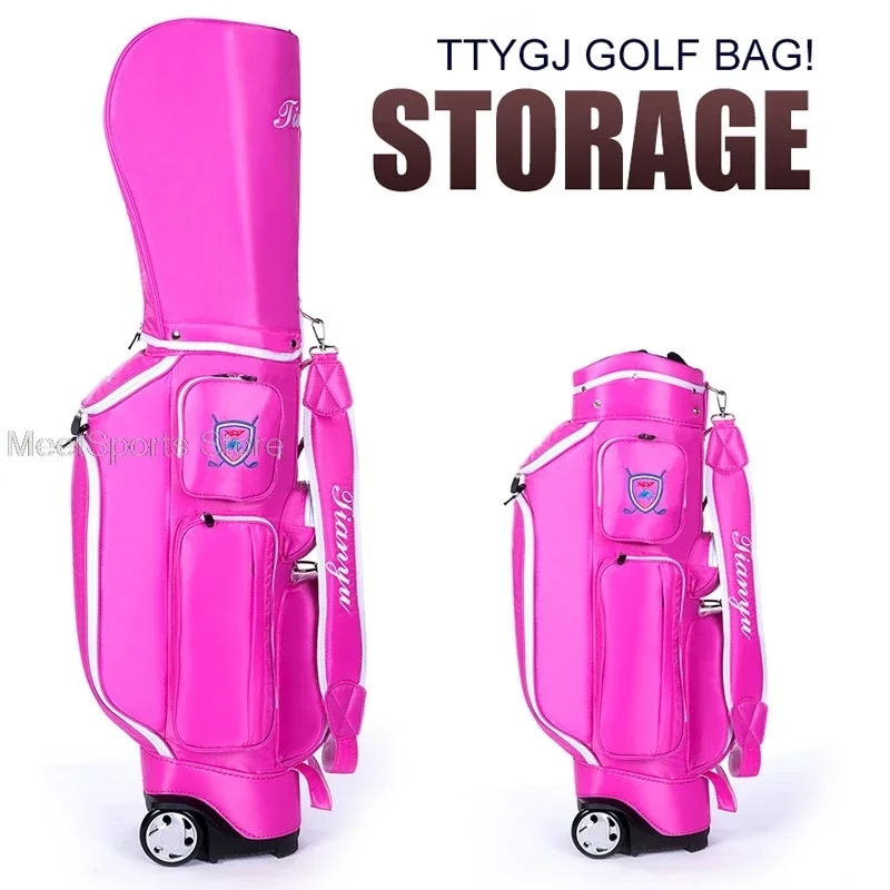 Retractable Golf Bag High Capacity Stand Caddy Airbag Outdoor Golf Bag Travelling Aviation Package With Wheel Lightweight Pack