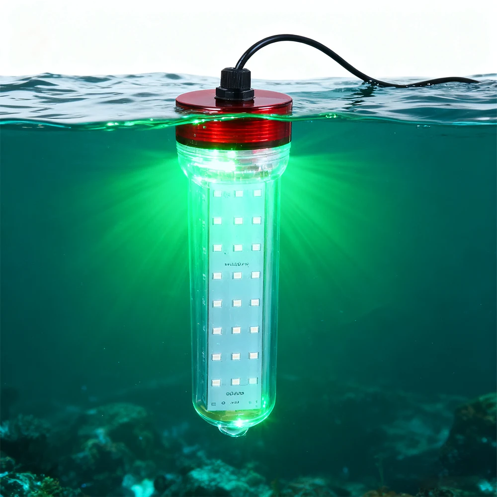 

1 pc 55W portable LED underwater fishing light, 12V-85V, with three adjustable lighting effects: flashing and constant on