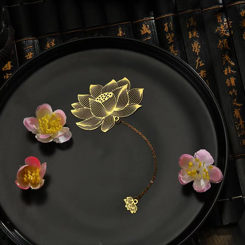 إشارة مرجعية معدنية على شكل ورقة شجر الوريد مجوفة من النحاس المرجعية الإبداعية الثقافية والإبداعية هدية المرجعية النمط الصيني الكلاسيكي #3