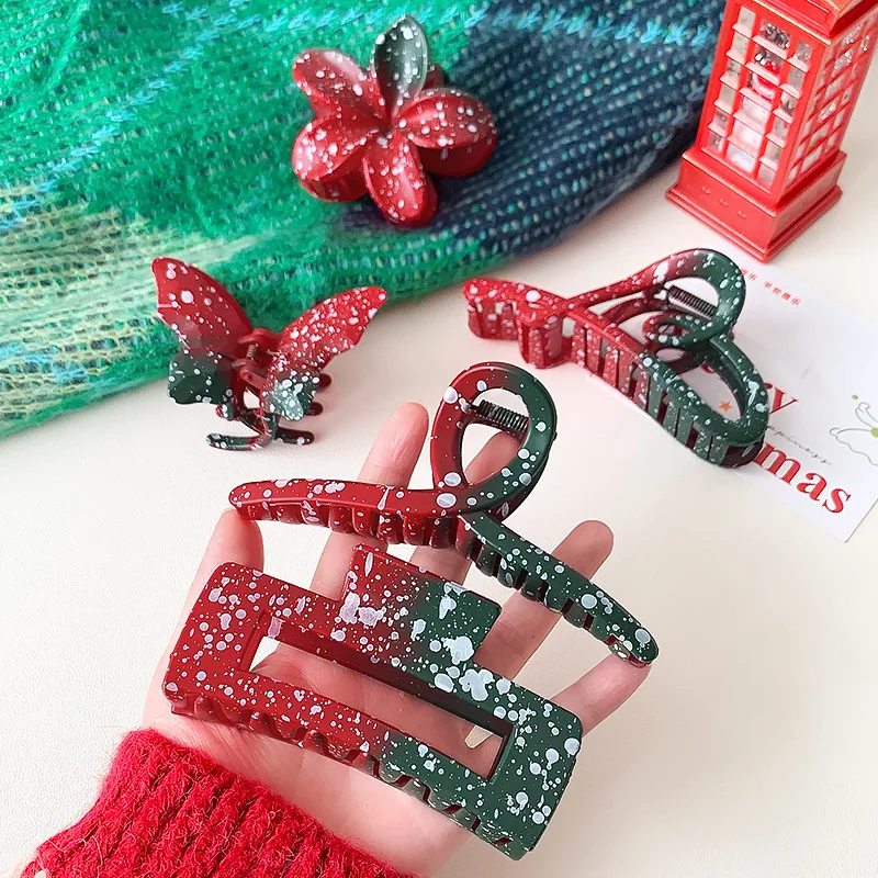 

Elegant Large Acrylic Cross Square Geometric Hair Grab Clips for Women Vintage Style Butterfly Shark Clip Charm Hair Accessories