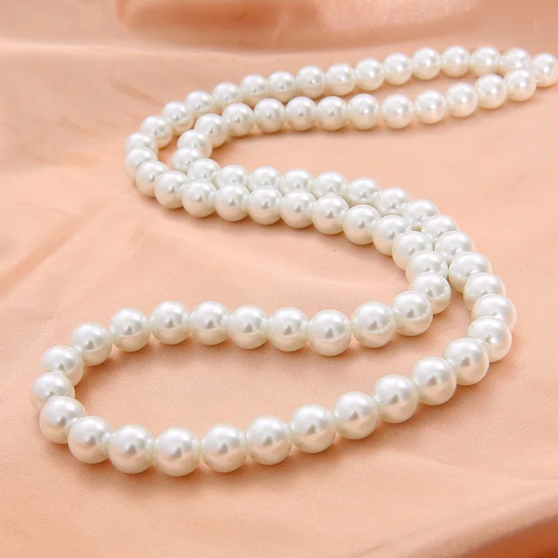 4/6/8/10mm Whtie Ivory Circular Glass Imitation Pearl Loose Bead Material Handmade DIY Beaded Necklace Jewelry Accessories