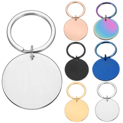 Wholesale 10PCS Blanks Round Dog Tag 20mm 25mm 30mm Stainless Steel Pendants For Necklaces Custom DIY Jewelry Making Keychain