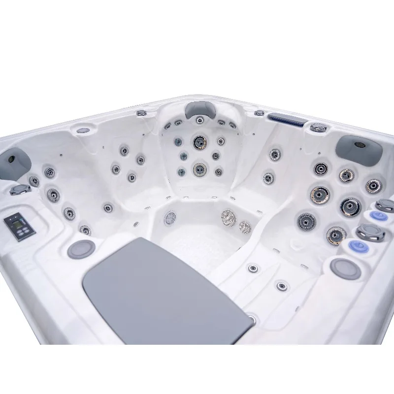 European Design Whirlpool Jacuzzi Massage Bathtub Hydrotherapy Acrylic 6 Person Outdoor Waterfall Air Bubble Jets Hot Tub view 6