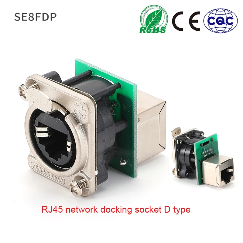 D-Typ-Modul RJ45 CAT5E Vertikaler Panel-Mount-Stecker Netzwerk-Ethercon-Chassis-Buchse, D-N8FDP RJ45-Einvoer/Pass-Buchse für Panelmontage – Detail 20