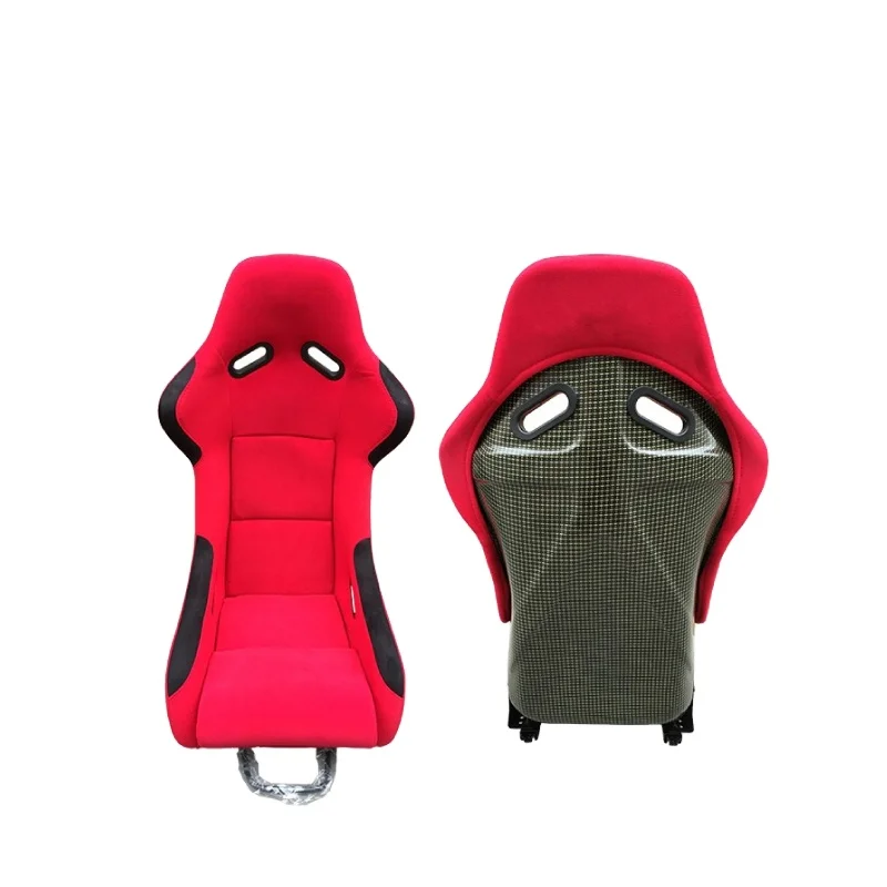 

High Quality Best Price Reclining Backrest Red Black Velvet Racing Barrel Seat