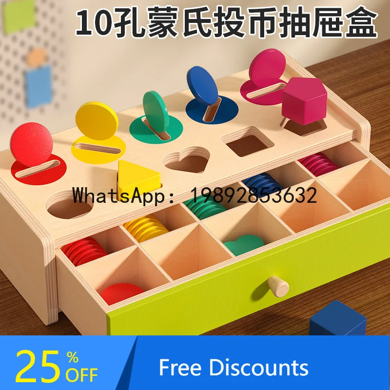 

Коробка для монет для раннего образования, распознавание цвета для детей, строительный блок, соответствующие обучающие пособия, развивающие игрушки для младенцев