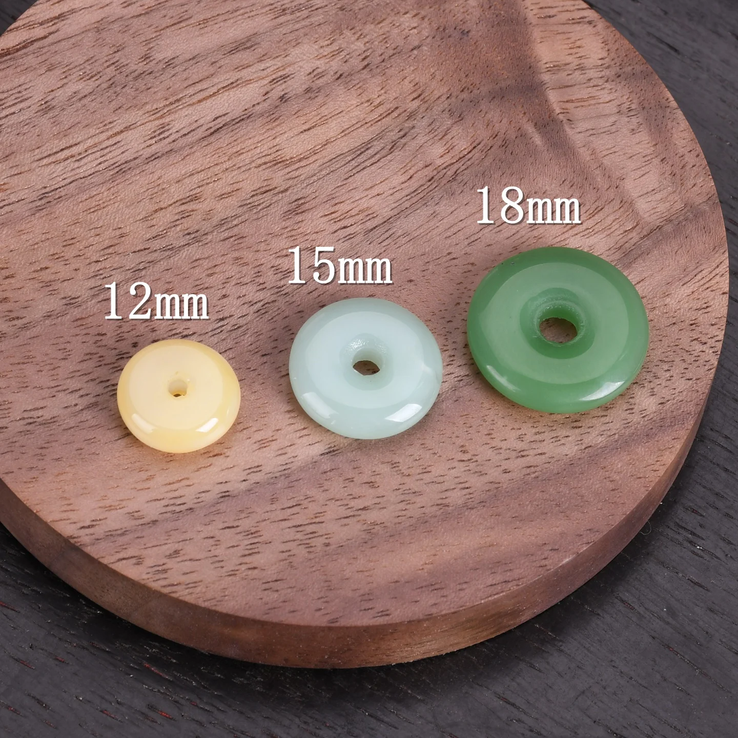 10 stücke Imitation Jade 12mm 15mm 18mm Rondelle Form Lampwork Glas Lose Perlen Für Schmuck Machen DIY handwerk Erkenntnisse – Detail 2