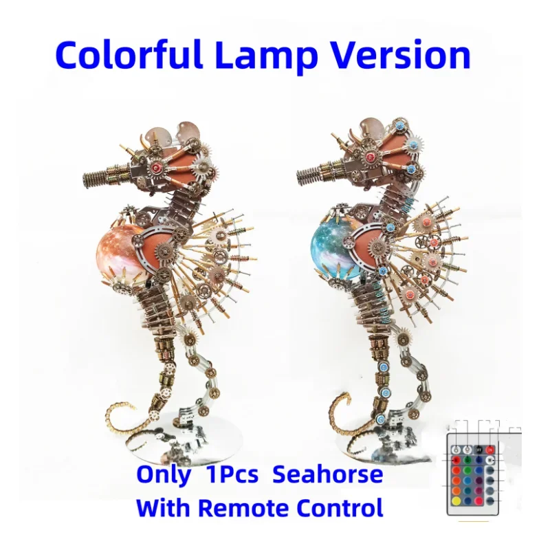 Seahorse Metal Assembly Mechanical Model Kit Steampunk Firework Lamp DIY Assembly Kits Educational Toys (2100PCS)