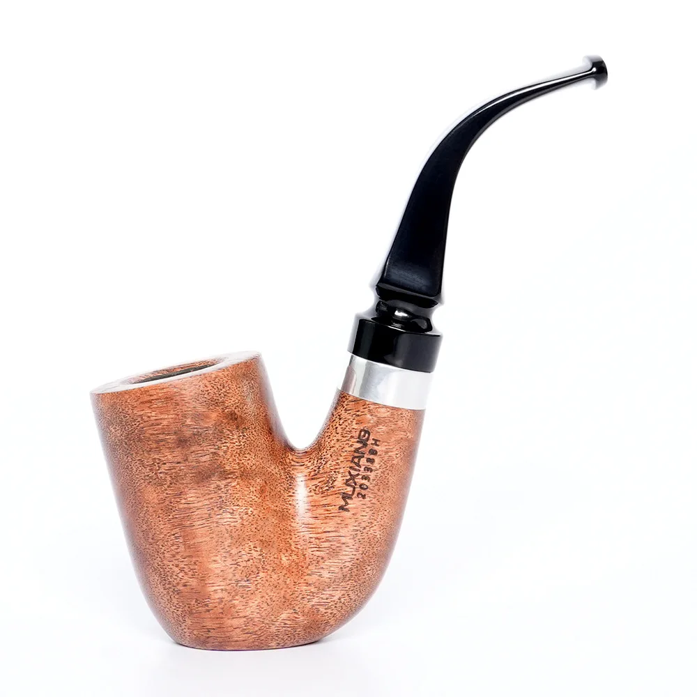 Wooden Pipe, Pear Wood, Sherlock Holmes Big Bend Solid Wood Handmade, Men's Vintage Curved Handle Dry Pipe