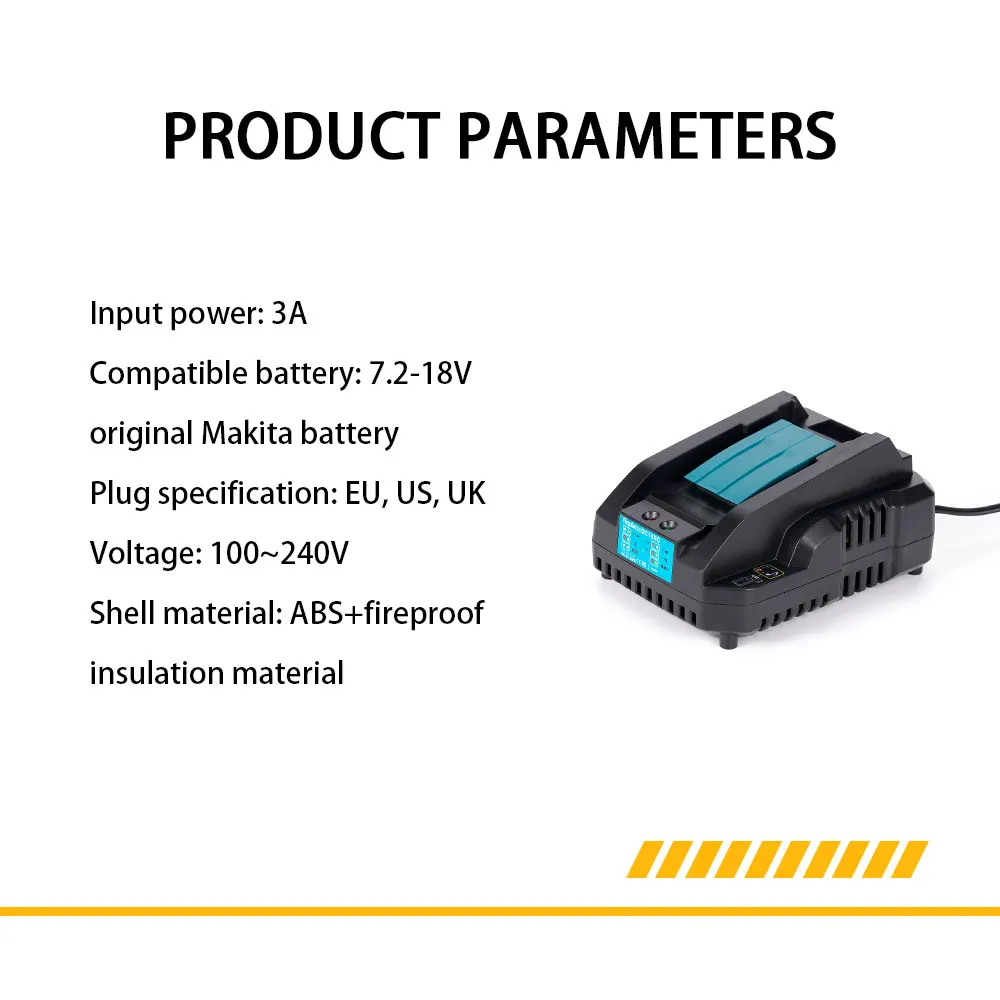 Hormy 18V Battery Charger EU/US/UK Plug Power Tool High Quanlity Smart Fast Li-ion Portable Charging For Makita Replacement