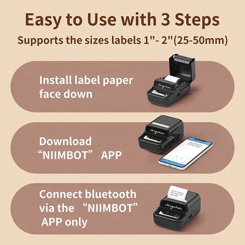 Mini Portable Printer Niimbot B21 Adhesive Label Thermal Printer Wireless Bluetooth For Sticker Labeling Machine Printer
